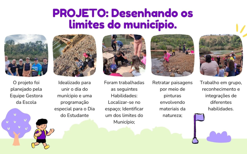 Alunos da Escola Monteiro Lobato participam do projeto “Desenhando os Limites do Município”