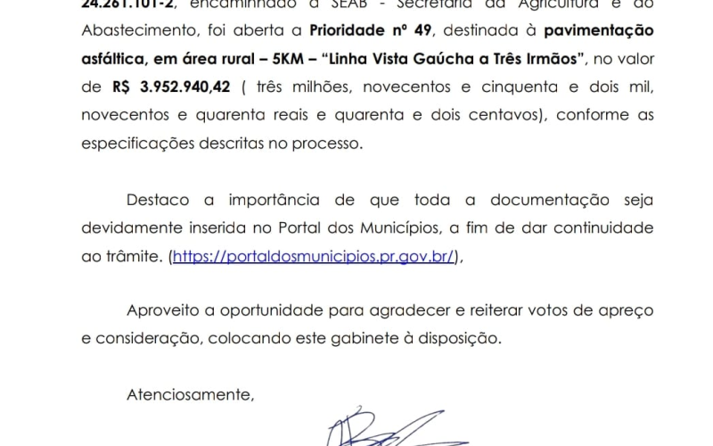Prefeito Ronimar Sartor cumpre agenda em Curitiba e reforça articulação por investimentos para Pranchita
